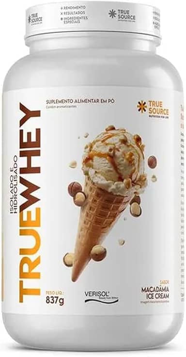 True Whey Protein Hidrolisado e Isolado - 837g Macadamia Ice Cream - True Source