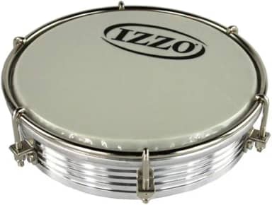 TAMBORIM 06 POL ALUMINIO ANODIZADO PRATA C/PELE LEITOSA IZZO