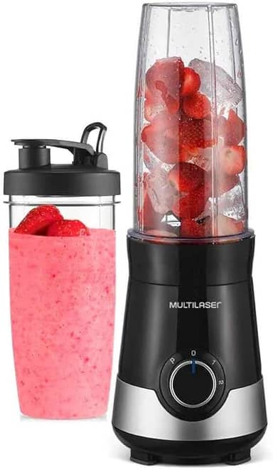 Liquidificador Shake 220V com 300W 800ml + 1 Copo Extra Preto/Prata Multilaser - BE014