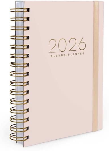 Agenda Planner Diária 2026 Minimalista Amarelo Manteiga