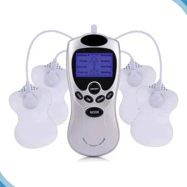 Massageador Muscular Tens e Fes com 4 Eletrodos – Aparelho de Choque Elétrico para Alívio de Dores