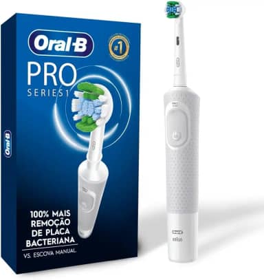 Oral-B PRO Series 1, Escova de Dentes Elétrica, Cabeça Redonda, Cabo Ergonômico, Inclui Carregador, Branca, 220V