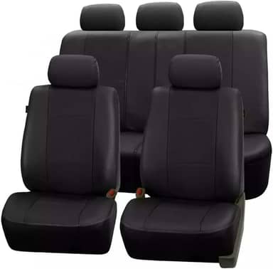 Jogo de Capas em Couro Banco Automotivo Carro Impermeável Universal (Preto)