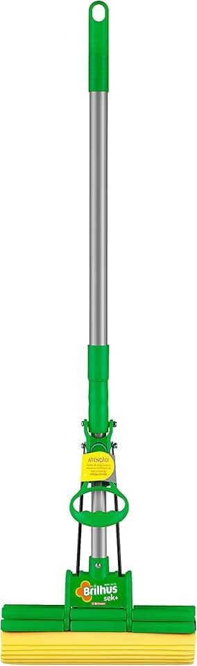 Brilhus - Mop Sek+ Lava e Seca com Esponja de Alta Absorção e Cabo Retrátil até 89cm para Limpeza Pesada, Bettanin