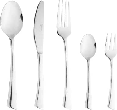 WOLFF - Faqueiro de Aço Inox Verona 30 Peças - Jogos de Talheres - Mesa Posta