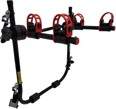 Suporte para bike Transbike 2 bicicletas POP Preto tira Vermelha Sedan Hatch MTB Speed