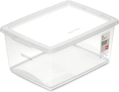 Ordene - Caixa Organizadora Plástica de 7,5 Litros com Tampa, Cor Cristal, Linha My Closet