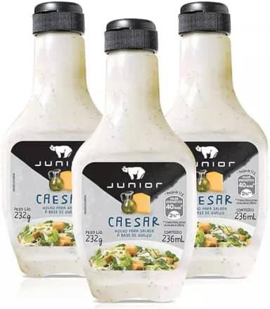 3 Molho Caesar Salada Junior 232g Frasco 236ml