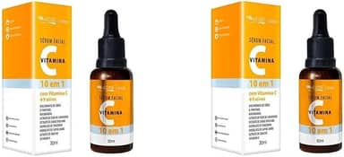 Makelovers Kit 2 Unidades - Sérum Facial Vitamina C 10 Em 1 Pele Hidratada Macia E Iluminada 30Ml Max Love