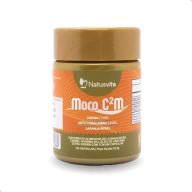 120 cápsulas Moro C2M (Laranja Moro + Óleo de Cártamo + Metilcobalamina + Picolinato de Cromo + TCM)