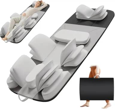 Esteira Massageadora, 28 Almofadas de Ar Tridimensionais, Pacote de Calor Termostático de Dupla Ação para a Cintura+Costas, 3 Níveis de Temperatura Que Podem Ser Ajustados Pelo Ttilizador