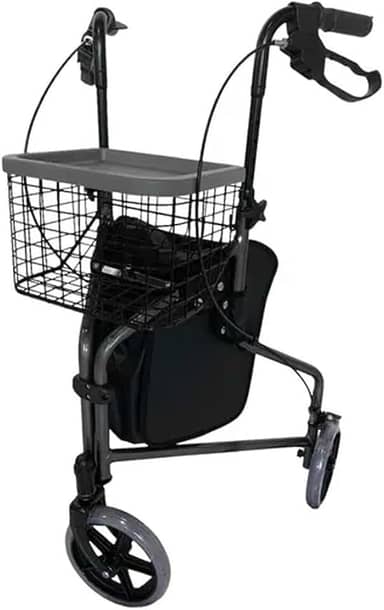 Andador Idoso Adulto em Alumínio Dobrável Regulável 3 Rodas até 135kg Hidrolight