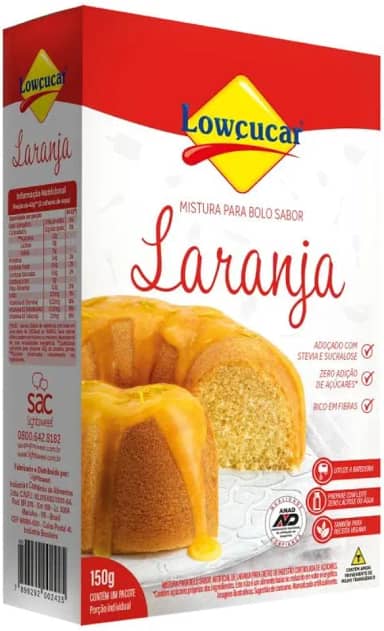 Lowçucar Bolo de Laranja Zero Adição de Açúcares 150g