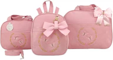 BOLSA MATERNIDADE MENINA 3 PEÇAS BORBOLETA.