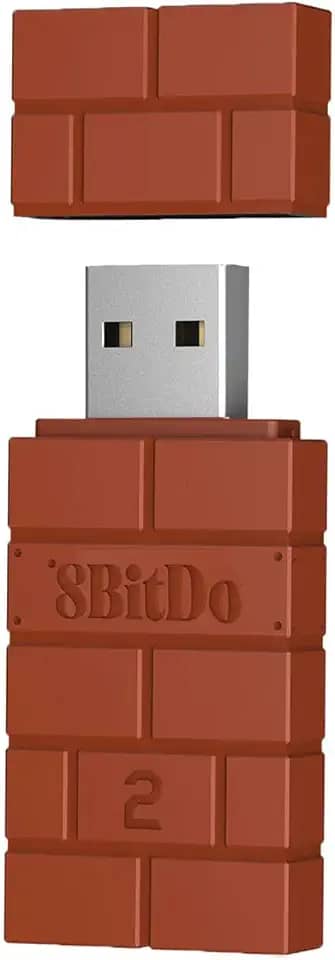 8Bitdo Adaptador 2 controles USB sem fio para Windows, Mac e Raspberry Pi, compatível com Xbox Series X e S, controle Bluetooth Xbox One, PS5/PS4/PS3 (marrom)