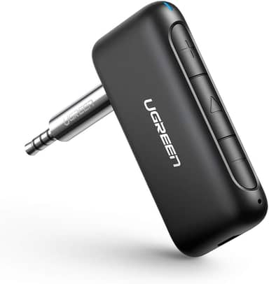 UGREEN Receptor Bluetooth para carro portátil sem fio Bluetooth 5.0, adaptador de áudio auxiliar de 3,5 mm, microfone embutido para música, casa, sistema Hi-Fi, alto-falante, fones