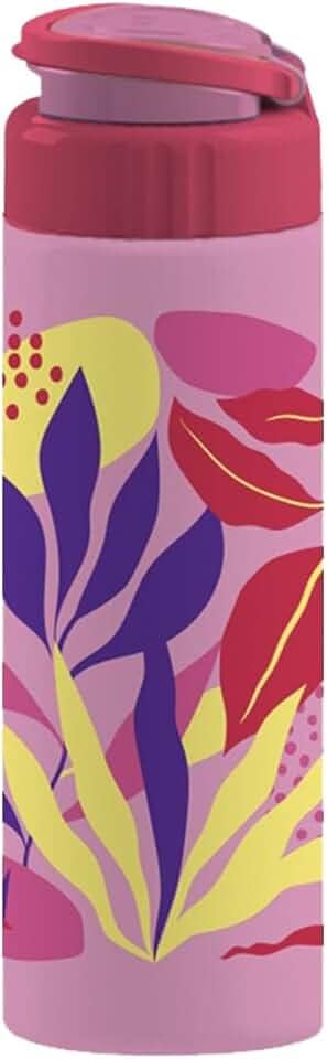 Garrafa Squeeze Roma TIBA 700 ml Decorada Rosa