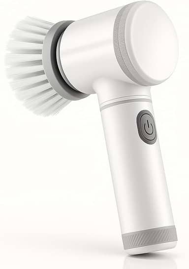 Escova De Limpeza Elétrica Giratória, Portátil Recarregável 5 em 1 — Limpeza Rápida e Eficiente para Banheiro, Cozinha, Box e Azulejos