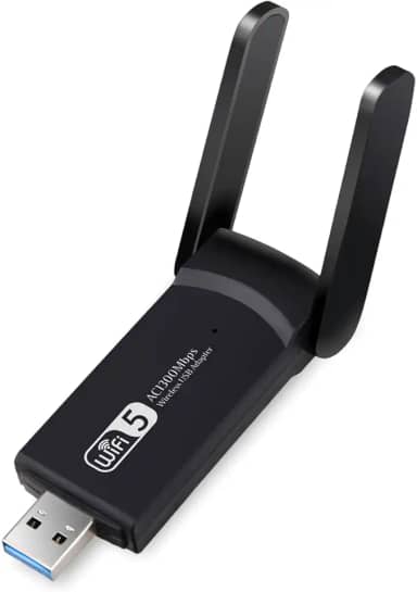 Placa de Rede Wi-Fi USB 3.0 Dual Band AC1300 1300Mbps - Adaptador com 2 Antenas para Internet Rápida 5GHz e 2.4GHz, para PC e Notebook