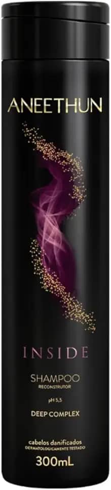 Shampoo Aneethun Inside Reconstrutor 300ML, Limpeza Profunda, Restauração Capilar, Força e Resistência para Cabelos Danificados e Porosos, Recupera Fios Fragilizados por Químicas e Agressões Térmicas, Com Tecnologia Deep Complex