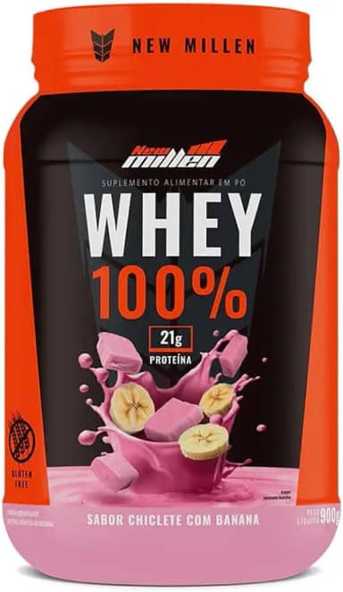 Whey 100% - 900g Chiclete com Banana - New Millen