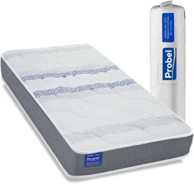 Colchão Solteiro Probel Espuma D33 88x188x14 Night Day a Vácuo Branco/Cinza