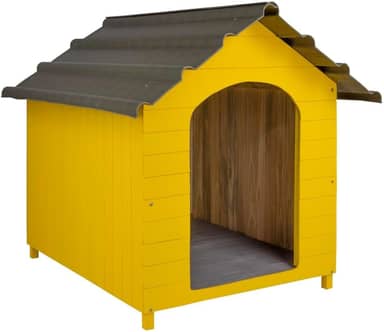 Casa Casinha De Cachorro com Telhado Ecológico Grande N5 (Amarela)