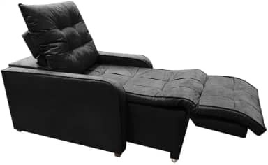 Poltrona Retratil e Reclinavel Com Rodape Regulavel Azera Preto