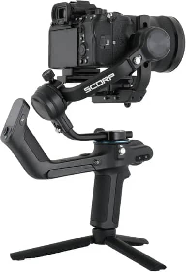 FeiyuTech SCORP Estabilizador de Câmera, Gimbal 3 Eixos para DSLR e Mirrorless, Roda de Foco, Suporta 2,5 kg, Compatível Sony Canon, Empunhadura Reversa, Tela Touch, Bolsa de Transporte