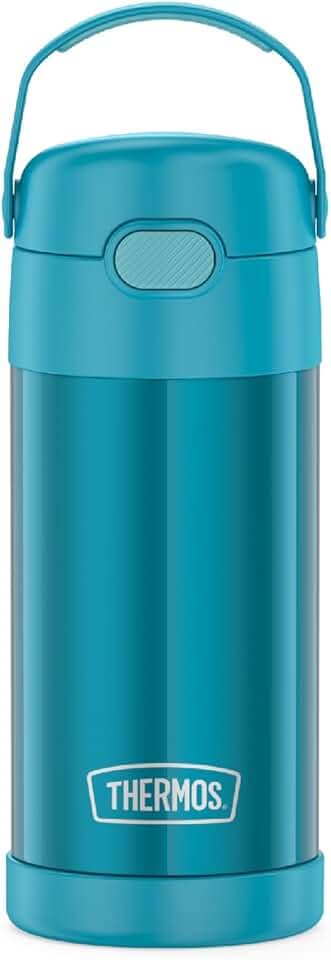 Thermos Garrafa térmica infantil Funtainer, aço inoxidável, 355 ml, azul-petróleo