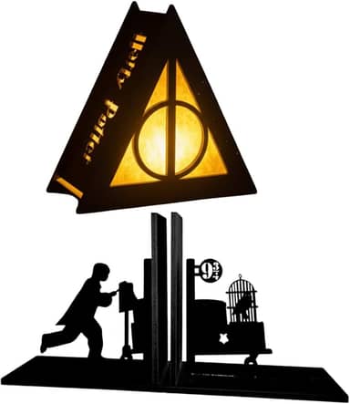 Geek Aparador de Livros Plataforma Luminária Insígnia Inspirado em Harry o Mago do Castelo Aparador de Livros Kit Aparador de Livros e Luminária Insígnia