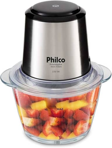 Mini Processador Philco Inox Vidro 1.2L 350W 127V