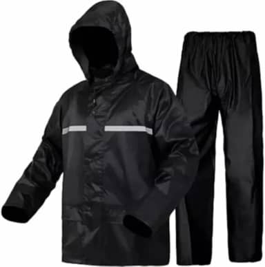 Capa de Chuva Impermeável para Motoqueiro – Conjunto Jaqueta + Calça com Faixas Refletivas
