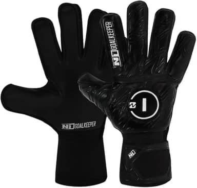 Luva de Goleiro Campo e Society Semi Profissional N1 Starter Cor:Black, Tamanho:8