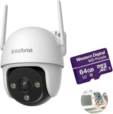 Câmera Wi-Fi 360° IM7 S Intelbras Externa IP66 + Cartão 64GB WD Purple