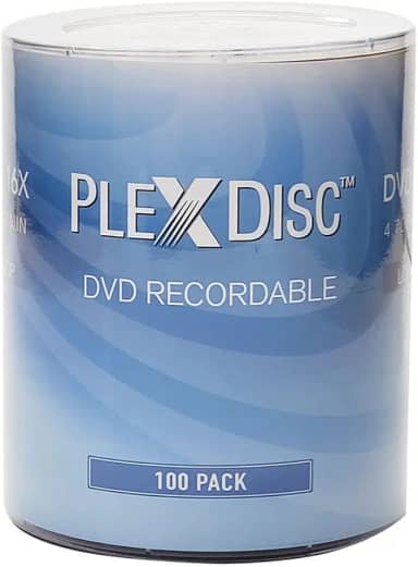 PlexDisc Disco de Mídia Gravável com Logotipo Da Marca Dvd-R 4,7 Gb 16X - 100 Discos (Sem Contêiner) Ffp 632-817-Bx