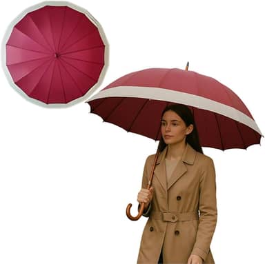 Guarda Chuva Automatico Reforçado Grande Unissex Contra Vento Hastes Impermeável Portátil Cabo Longo Liso Premium Proteção Sombrinha Compacto Resistente ao Vento