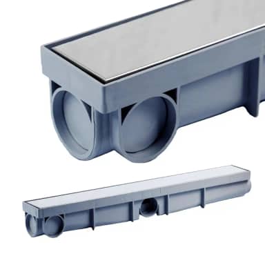 Ralo Linear Oculto Invisível Inteligente Sifonado Inox para Banheiro 6x50cm (Cinza)