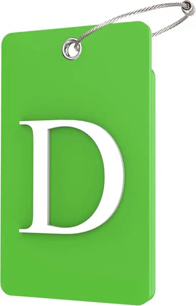 Pacote com 2 etiquetas de bagagem para malas, 26 etiquetas de identificação de bagagem de viagem com letra inicial etiquetas de identificação totalmente dobráveis com laço de aço inoxidável (verde