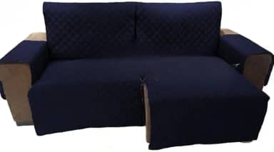Capa para Sofá Retrátil e Reclinável 2 Módulos - Medida Total 2,90m Incluindo Braços, Protetor Impermeável e Ajustável,(Azul Marinho)