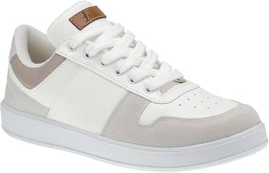 Tênis Branco Feminino Casual Confortável com Recortes Colorido Original Lóris Shoes 7802
