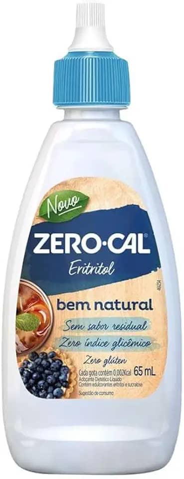 Zero-Cal - Eritritol Adoçante Líquido - Natural, Sem Amargor e Versátil - 65ml