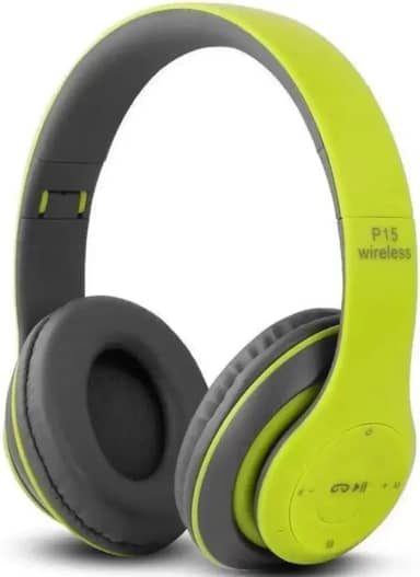Fone De Ouvido Headphone Bluetooth 5.0 Bateria Longa Duração Sem Fio Extra Bass Dobravel Para Treino, Academia, Trabalho (Verde)