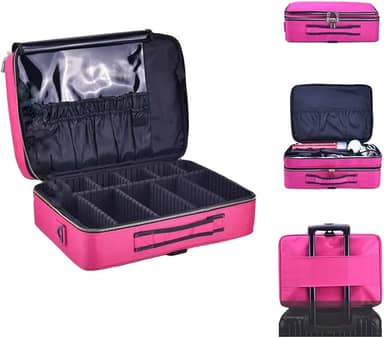 Maleta Maquiagem Mochila Para Maquiador Manicure Viagem Profissional (Rosa)