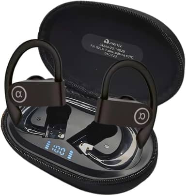 Fone de Ouvido Bluetooth 5.4 Esportivo com Microfone, IPX5 à Prova d’Água, Bateria de 45h, Design Ergonômico para Corrida, atividades fisicas, Academia, Jogos, iPhone e Android- Premium