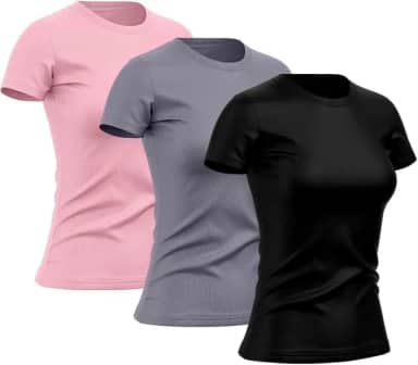 Kit 3 Camisetas Feminina Dry Básica Lisa Proteção Solar UV Térmica Camisa Blusa