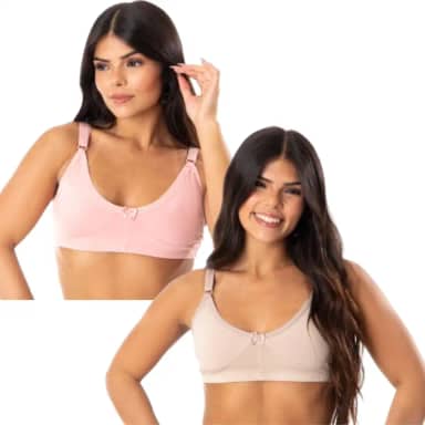 Kit 02 Sutiã Básico Sem Bojo Sutian Reforçado Sem Aro Soutien Alça Larga Alta Sustentação