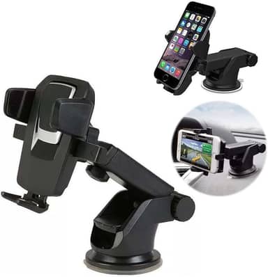 Suporte Veicular Celular GPS Universal Smartphone Ventosa Gruda Painel e Vidro Carro Trava Automática Anti Queda Waze Uber 99Taxi - Linha Premium Steel Hook