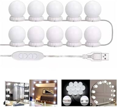 Kit Luz Camarim 3 Cores 10 Lâmpadas Led Auto-colantes Brando Quente Morno e Fria Com Controle