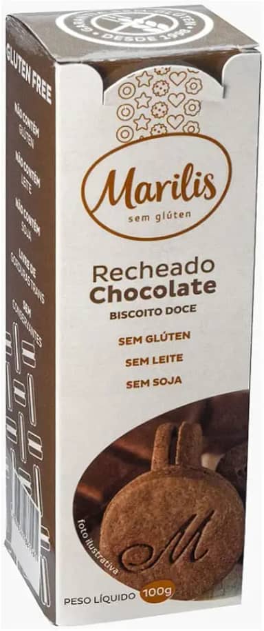 Biscoito Sem Glúten Recheado de Chocolate Marilis 100g